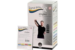 CanDo 10-6375 Sup-R Band Latex-Free Exercise Band, 5' Length, Black, Pack of 30