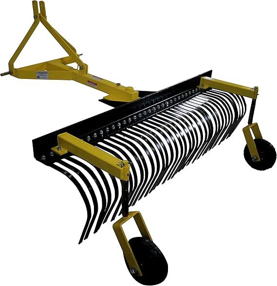 Titan Attachments 6' Landscape Rock Rake 3 Point Soil