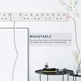 ExtraStar 6 Way Extension Lead Surge Protection Wall Mounted 13A UK Plug 1M view 6