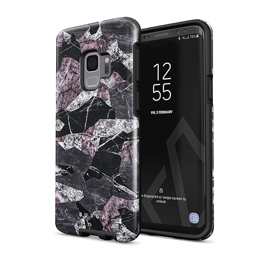 BURGA Phone Case Compatible With Samsung Galaxy S9 Case Black Purple