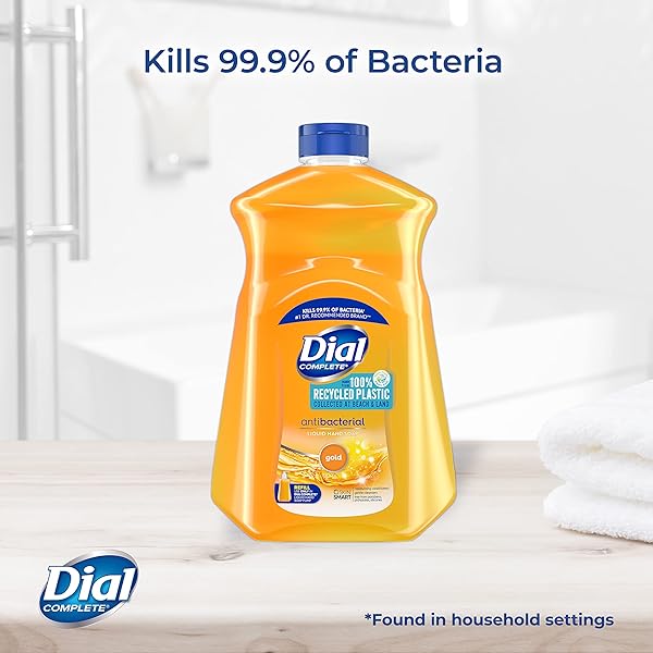 DIAL ANTIBACTERIAL LIQUID HAND SOAP REFILL, GOLD, 52 FLUID OUNCES (PACK OF 6)