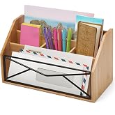 Prosumer's Choice Bamboo Desk Organizer for Office and Home &ndash; Natural Bamboo Mail Organizer for Countertop - Wooden Desktop Organizer for Mail, Files, Letters, and Tabletop Storage