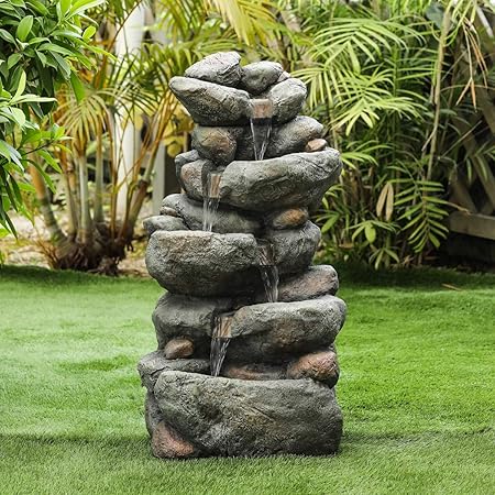 Amazon Com Winsome House Resin 33 5 Cascading Rock Patio
