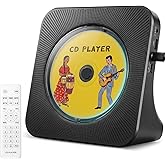 Gueray CD Player Portable Bluetooth Desktop CD Player for Home (Black) | Portable CD Player with Bluetooth with Timer Built-in HiFi Speakers with LCD Screen Display Boombox FM Radio USB Type-C