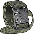 JUKMO Quick Release Tactical Belt, Military Work 1.5" Nylon Web Hiking Belt with Heavy Duty Seatbelt Buckle