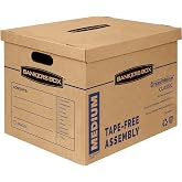 Bankers Box 8-Pack Medium Classic Moving Boxes with Reinforced Handles | Make packing faster with medium moving boxes that balance capacity, strength, and easy carrying.