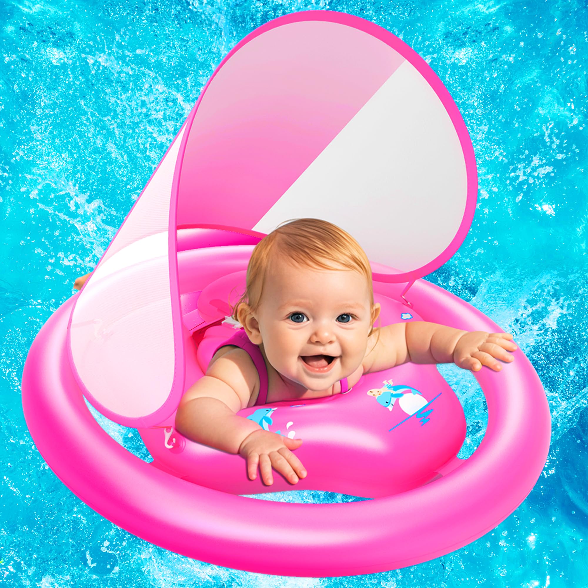 Photo 1 of ****SIMILAR***
3.ZIZZ Swimming Float Baby-Toys Gifts: Inflatable Pool Float Toys with Sun Protection Canopy Beat Baby Gift for Age 6+ Months 1 2 Years Old Kids Swimming Learning Activity
