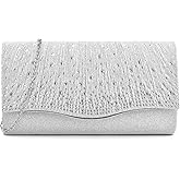 TINDTOP Clutch Purses for Women, Formal Evening Bags Suede Shoulder Envelope Party Handbags Wedding Cocktail Prom Clutches