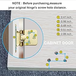 Gold 1/2 Inch Overlay Face Frame Cabinet Hinges, 20