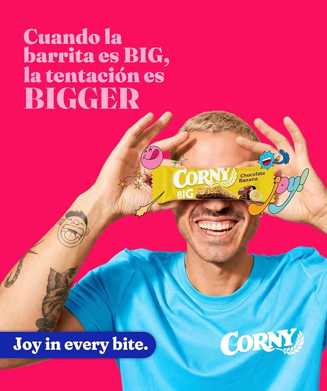 Big Barritas Sin Azúcares Añadidos Chocolate y Banana, 24x50 g