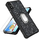 Compatible with Foxx FOXXD A67L Case [with Tempered Glass Screen Protector][Mirror Ring][Glitter Powder] for AriVoice A67L Leather Phone Case