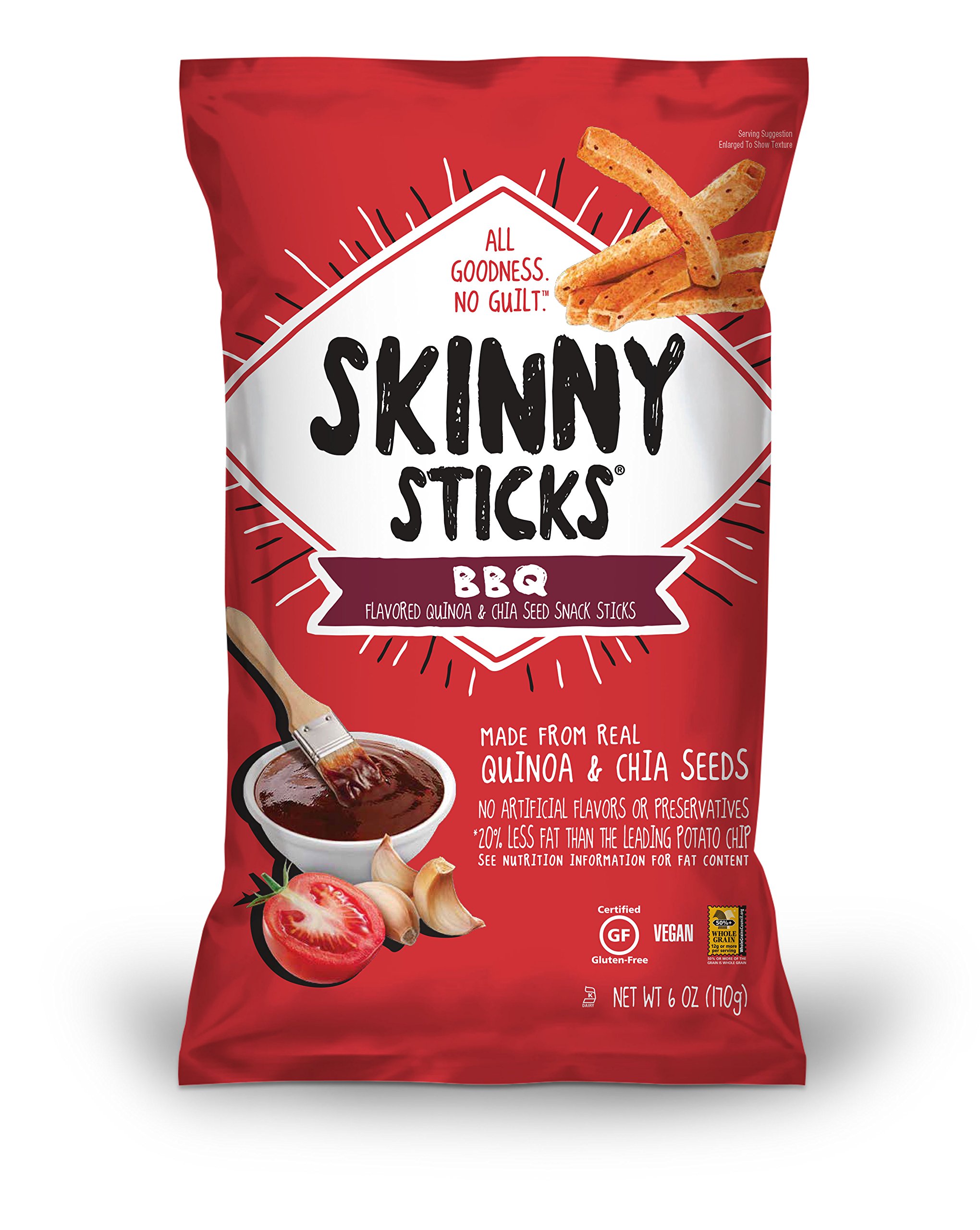 Skinny Sticks Quinoa & Chia Seed Snack, Jalapeno Lime, 6
