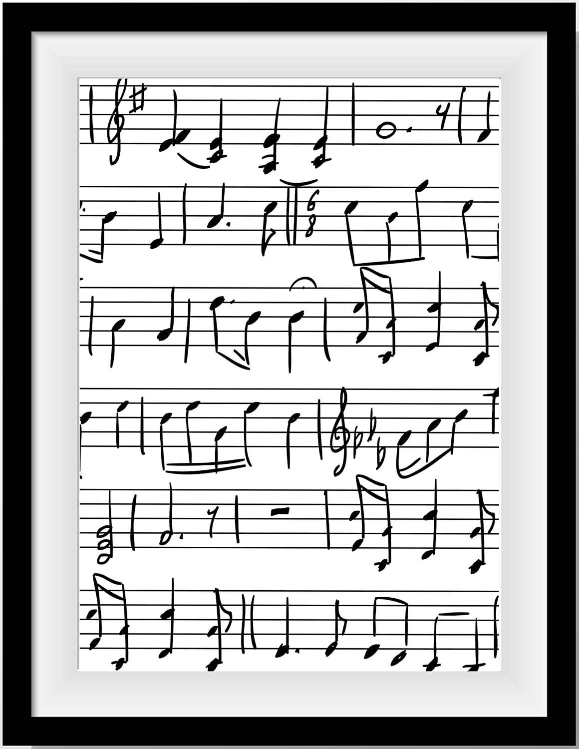 Amazon Com Musical Notes Wall Art 11x14 Unframed Minimalist