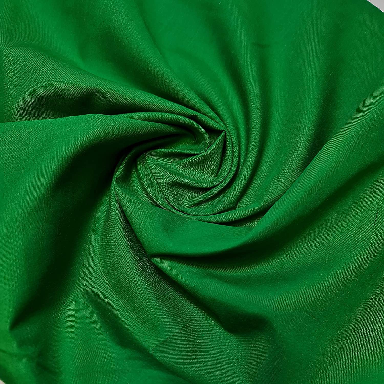 Plain/Solid Dyed Polycotton Dress Craft Fabric Material 45" - 112 cm Wide Sold As 1 Meter Pre - Cut Lengths (Available in 42 Colours)… (Emerald Green, 2 Meter)