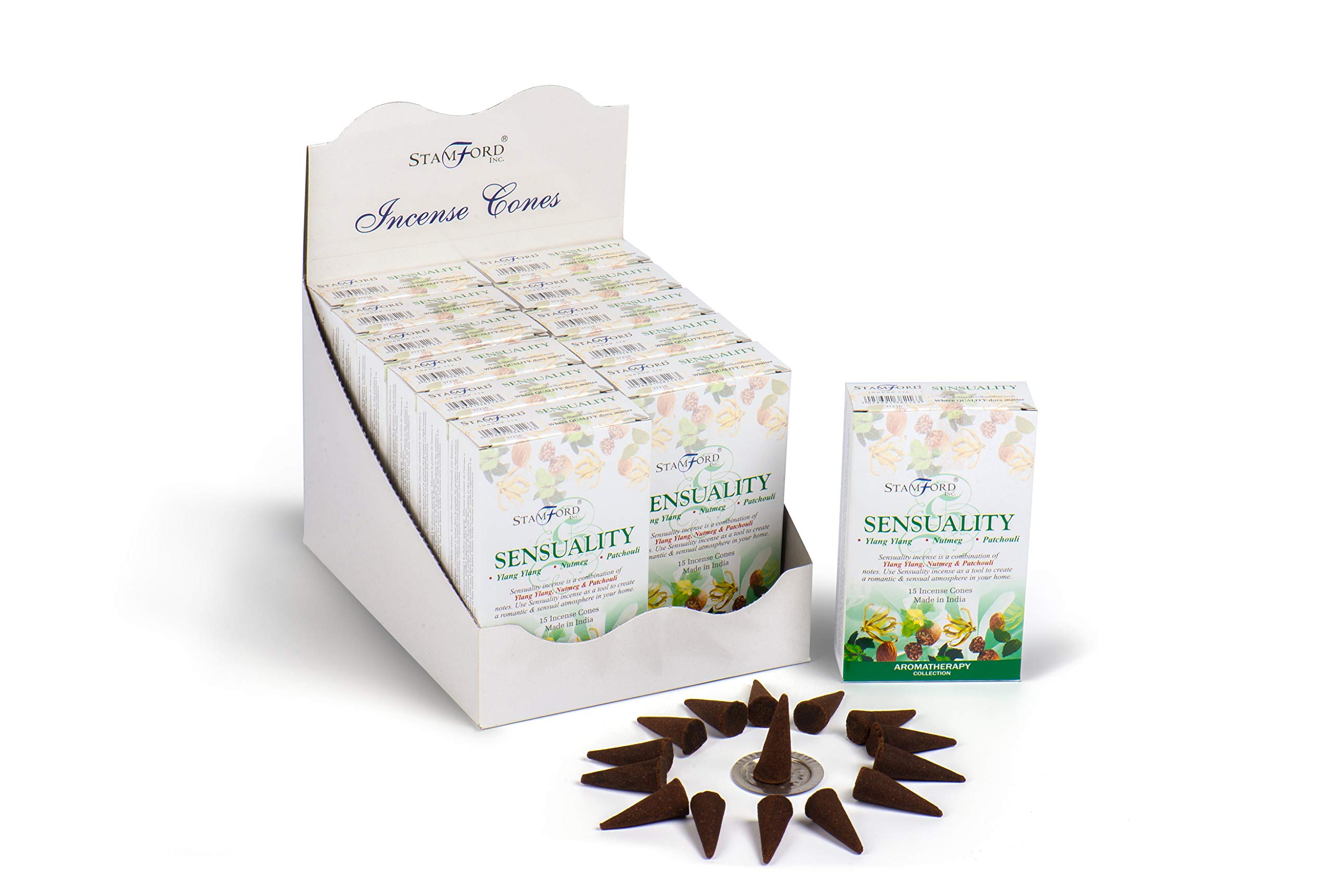 STAMFORD INC 37216 Sensuality Aromatherapy Cones, 15 Cones x 12 Packs