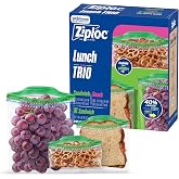 Ziploc Lunch Trio Food Storage Bags Variety Pack, 225 Total Bags | Food Storage Bags, Variety Pack, Snack Bags, Sandwich Bags, XL Sandwich Bags, 225 Total Bags