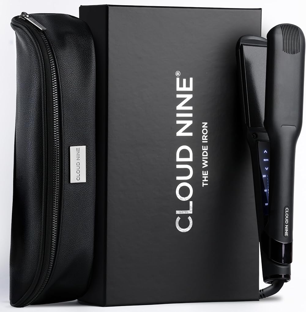 Cloud Nine The Wide Iron Black Wide Plate Hair Straightener 11 Temp Settings