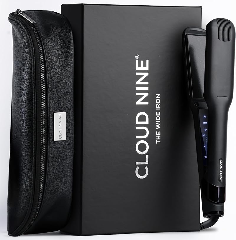 Cloud Nine The Wide Iron Black Wide Plate Hair Straightener 11 Temp Settings