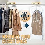 TAILI Hanging Vacuum Storage Bags 6 Pack Space Saver Wardrobe Organizer view 3