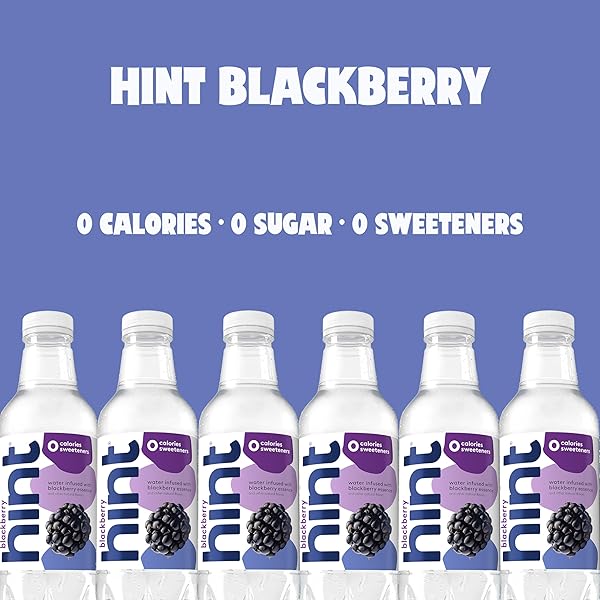 HINT WATER BLACKBERRY SINGLE BOTTLE, ONE 16 OUNCE BOTTLE, PURE WATER INFUSED WITH BLACKBERRY, ZERO SUGAR, ZERO CALORIES, ZERO SWEETENERS, ZERO PRESERVATIVES, ZERO ARTIFICIAL FLAVORS