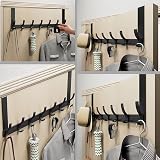CASPLUS Heavy Duty Over Door Hooks 12 Hooks Aluminum Black view 2