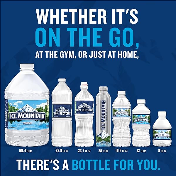 ICE MOUNTAIN SPRING WATER, 12 PACK – REFRESHING CRISP BOTTLED WATER – 8 FL OZ MINI BOTTLE