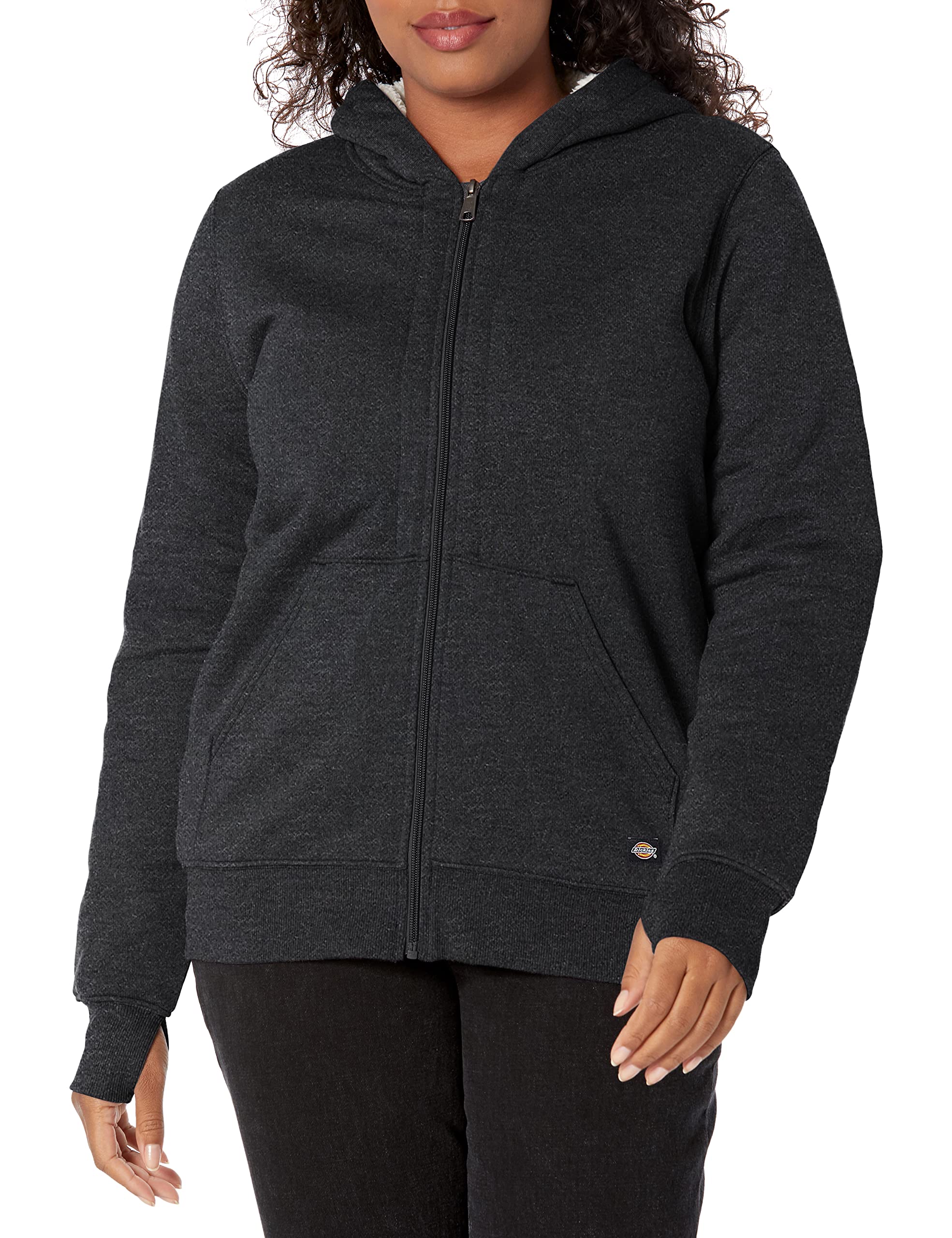 Photo 1 of Dickies womens Womenâ€™s Sherpa Lined Hoodie jacket, Black Single Dye, 2X US