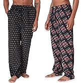 True Religion 2 Pack Fleece Pajama Pants for Men, PJ Pants Men’s Sleepwear