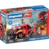 Playmobil | City Action | Fire Rescue Truck | Emergency Vehicle with Light &amp; Sound, Water Cannon, Foam Projectile &amp; Extensive Equipment | for Children Aged 4+ | 72193