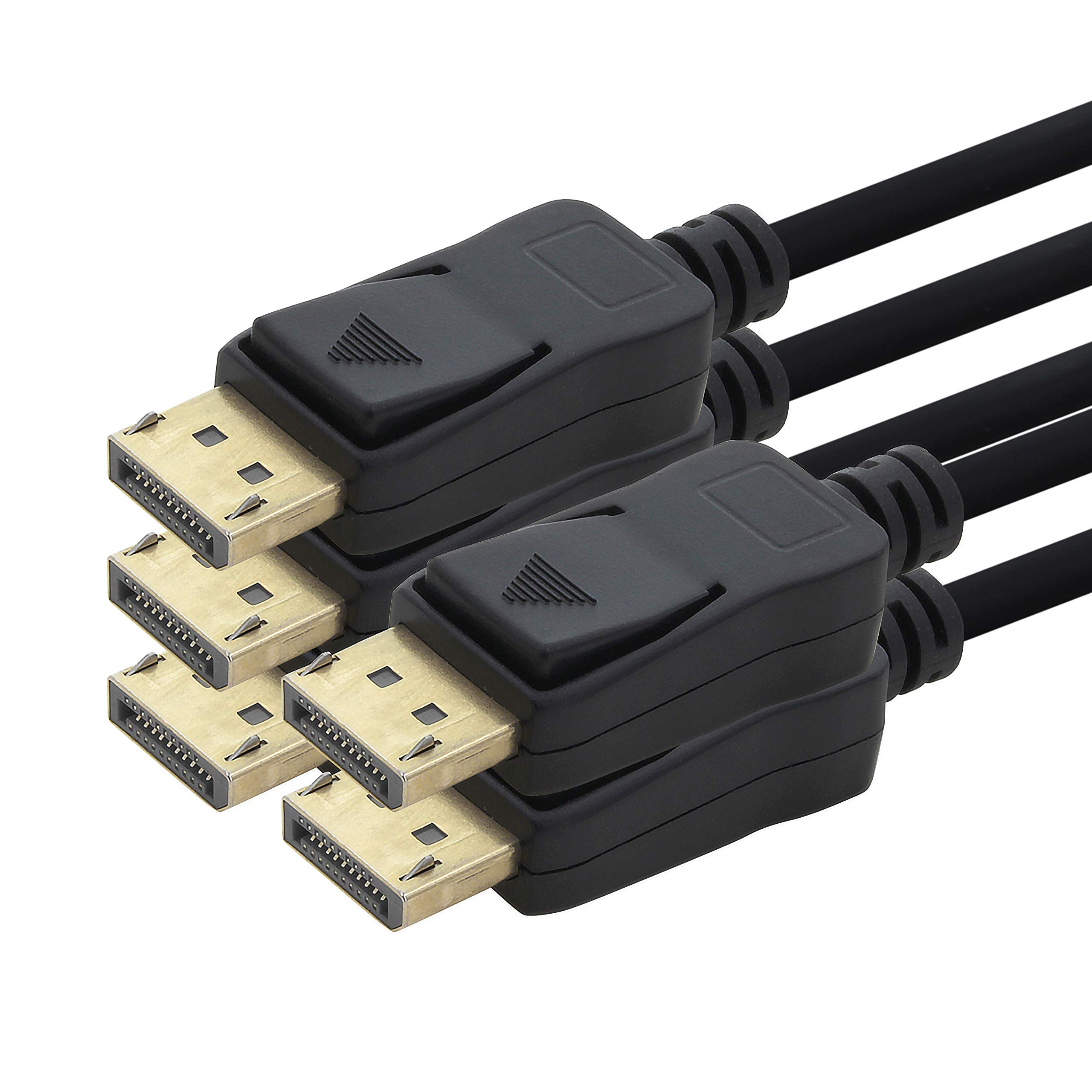 1aTTack.de 5 x DP cable 4K 60Hz - 1m -Displayport cable, DP 1.2 bandwidth of max. 21.6 Gbit s 4K2K 60 Hz compatible with 1.1, HDCP, DPCP black