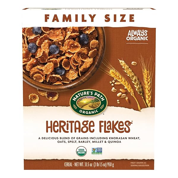 NATURE’S PATH ORGANIC HERITAGE FLAKES® CEREAL, 33.5 OZ (PACK OF 1), VALUE SIZE, NON-GMO