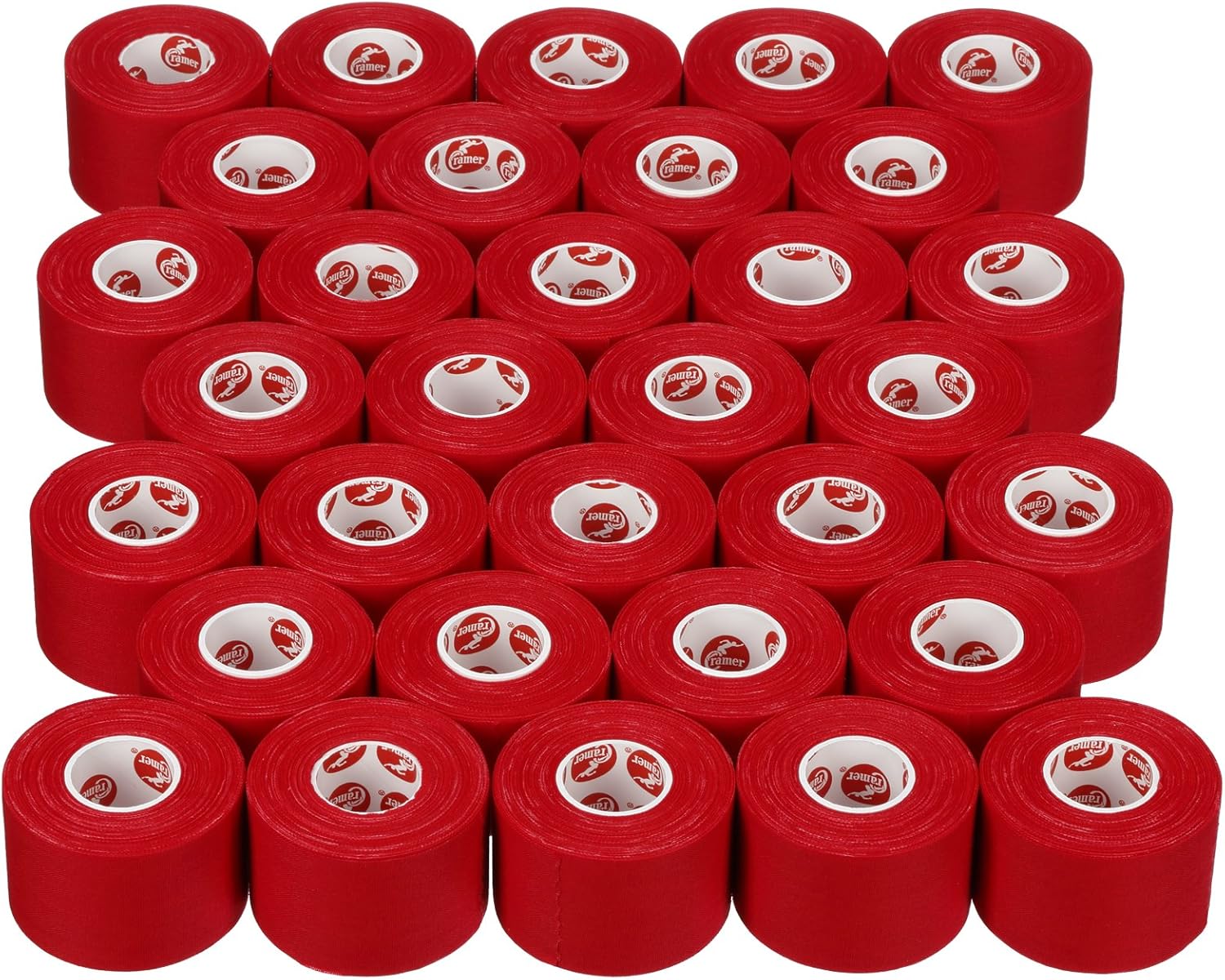 Cramer Team Color Athletic Tape, Red, For Ankle, Wrist, and Injury Taping, Helps Protect and Prevent Injuries, Promotes Faster Healing, Athletic Training First Aid Supplies, 1.5", Bulk 32 Roll Case: Sports & Outdoors