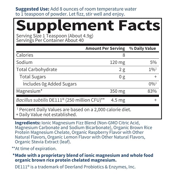 GARDEN OF LIFE DR. FORMULATED WHOLE FOOD MAGNESIUM COMPLEX POWDER WITH PROBIOTICS – STRESS & SLEEP SUPPORT, NON-GMO, GLUTEN-FREE, VEGAN, RASPBERRY LEMON FLAVOR, 40 SERVINGS