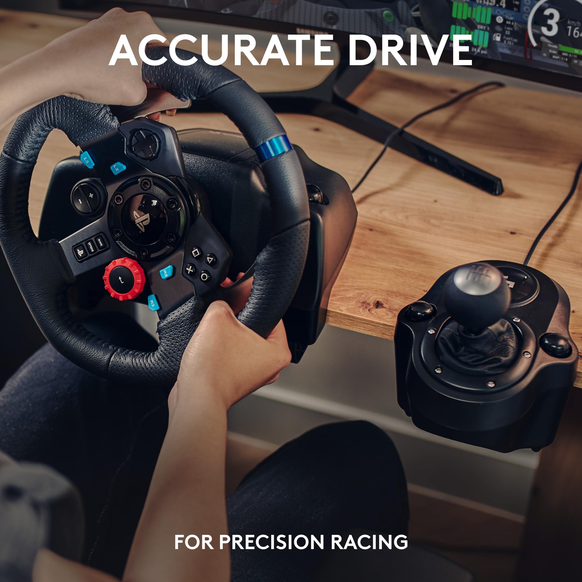Logitech G G29 SE Driving Force Racing Wheel and Pedals, Force Feedback, Real Leather + Logitech G Driving Force Shifter - Sim Steering Wheel, Pedals, Gear stick for PS5, PS4 and PC, Mac - Black