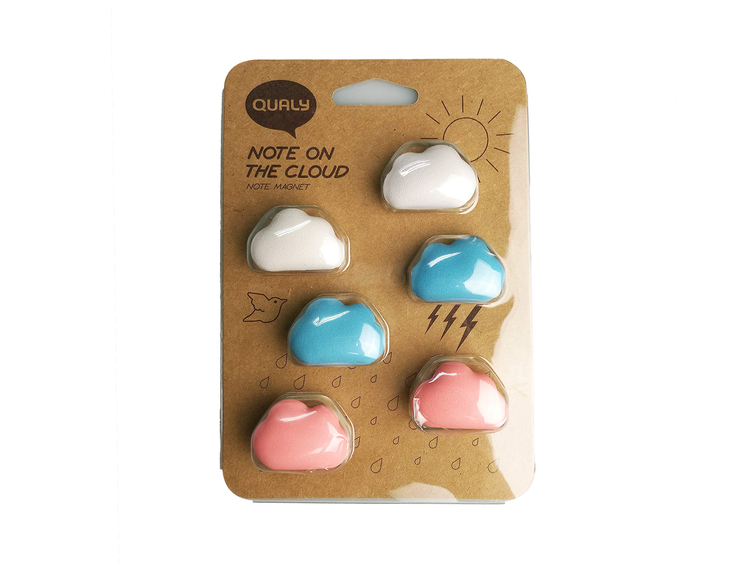 QUALY Pack of 6 colourful cloud shaped magnets