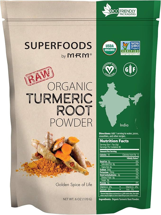 Mrm, Raw, Organic Turmeric Root Powder, 6 Oz (170 G) Buy Online at
