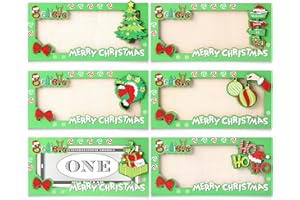 KATHFLY 6 Pcs Wooden Christmas Money Holders for Cash Gift Christmas Greeting Card Box Cash Envelope Wallet Xmas Decorations Gifts for kids friends family Winter Holiday Party Favors (Complete)