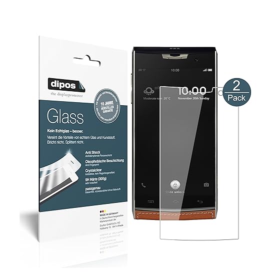 dipos I 2X Panzerfolie klar passend für Doogee T3 Schutzfolie 9H Displayschutz-Folie