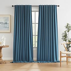 2 Panels Flax Linen Textured Blackout Curtains 72