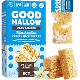 GoodMallow Vegan Rice Crispy Treats Individually Wrapped Box of 8, Kosher Vegan Snacks, Gluten Free Dairy Free Snacks for Kids &amp; Adults - Healthy Sweets Made with Gourmet Marshmallows, Made in USA