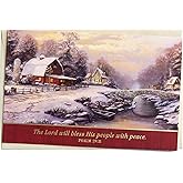 DaySpring - Thomas Kinkade - The Lord Will Bless His People - 18 Christmas Boxed Cards and Envelopes (J3159), Multi