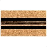 THEODORE MAGNUS Door Mat - Welcome Mat for Front Door with Non-Slip Backing - Durable Coir Doormat - Perfect for Outside Entrance and Entryway Matt - Outdoor/Indoor - Parallel Charm - 17" x 30"