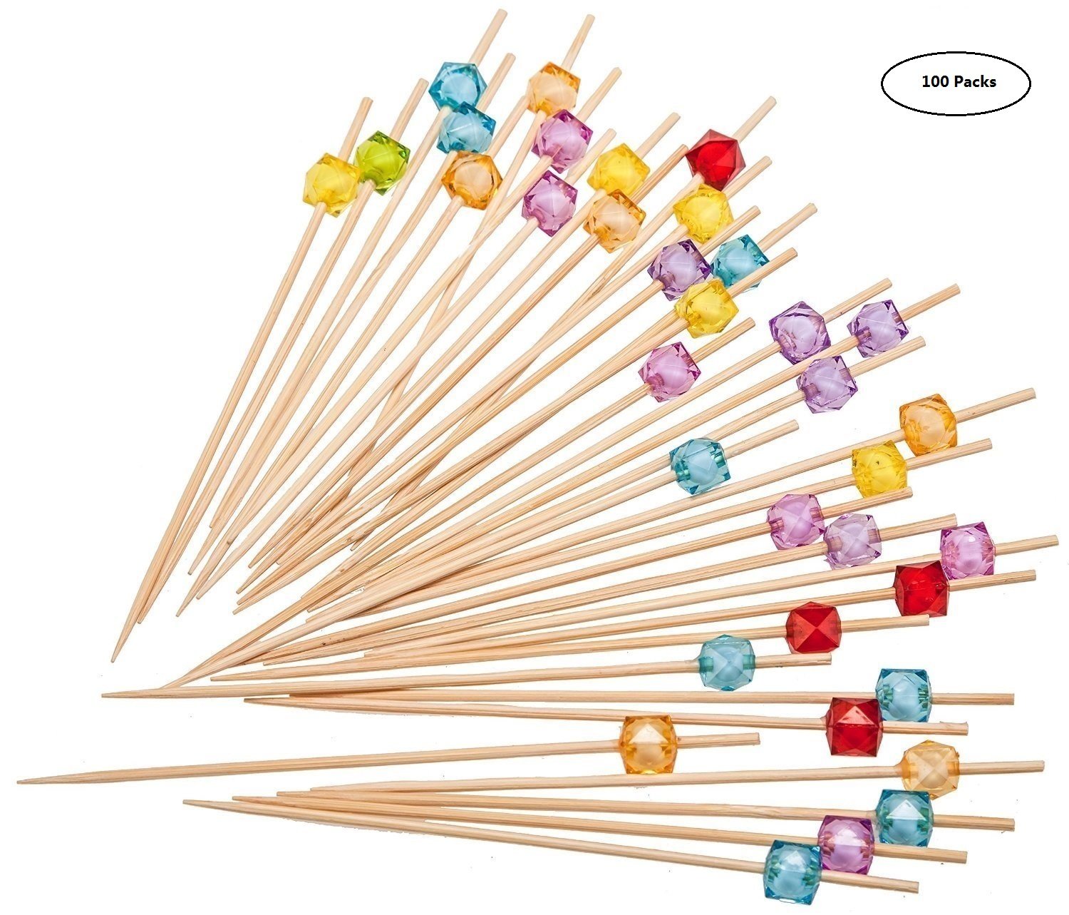 400PCS Disposable 4" Plastic Cocktail Picks Fruit Forks