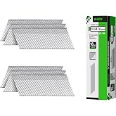 meite 16 Gauge 20&deg; Angled Finish Nails 1-1/4 Inch Galvanized 500 Count | Rust-proof collated Finish Nails; for Pneumatic Cordless Finish Nailers; Small Head, No Bend; Interior Molding Trim Carpentry