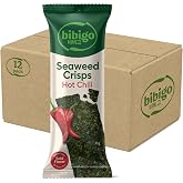 Bibigo Seaweed Crisps, Hot Chili, 0.14 Ounce (Pack of 12)
