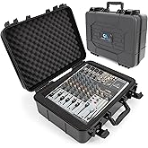 CASEMATIX 16" Hard Shell Audio Mixer Travel Case – Protective Carry Case Compatible with Behringer Xenyx X1204USB, 1204USB, 1202FX, 1202, 802, QX1202USB, 1002 Fits Models 14.5" x 10.5" x 4.5" MAX