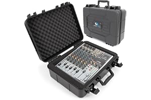 CASEMATIX 16" Hard Shell Audio Mixer Travel Case – Protective Carry Case Compatible with Behringer Xenyx X1204USB, 1204USB, 1202FX, 1202, 802, QX1202USB, 1002 Fits Models 14.5" x 10.5" x 4.5" MAX