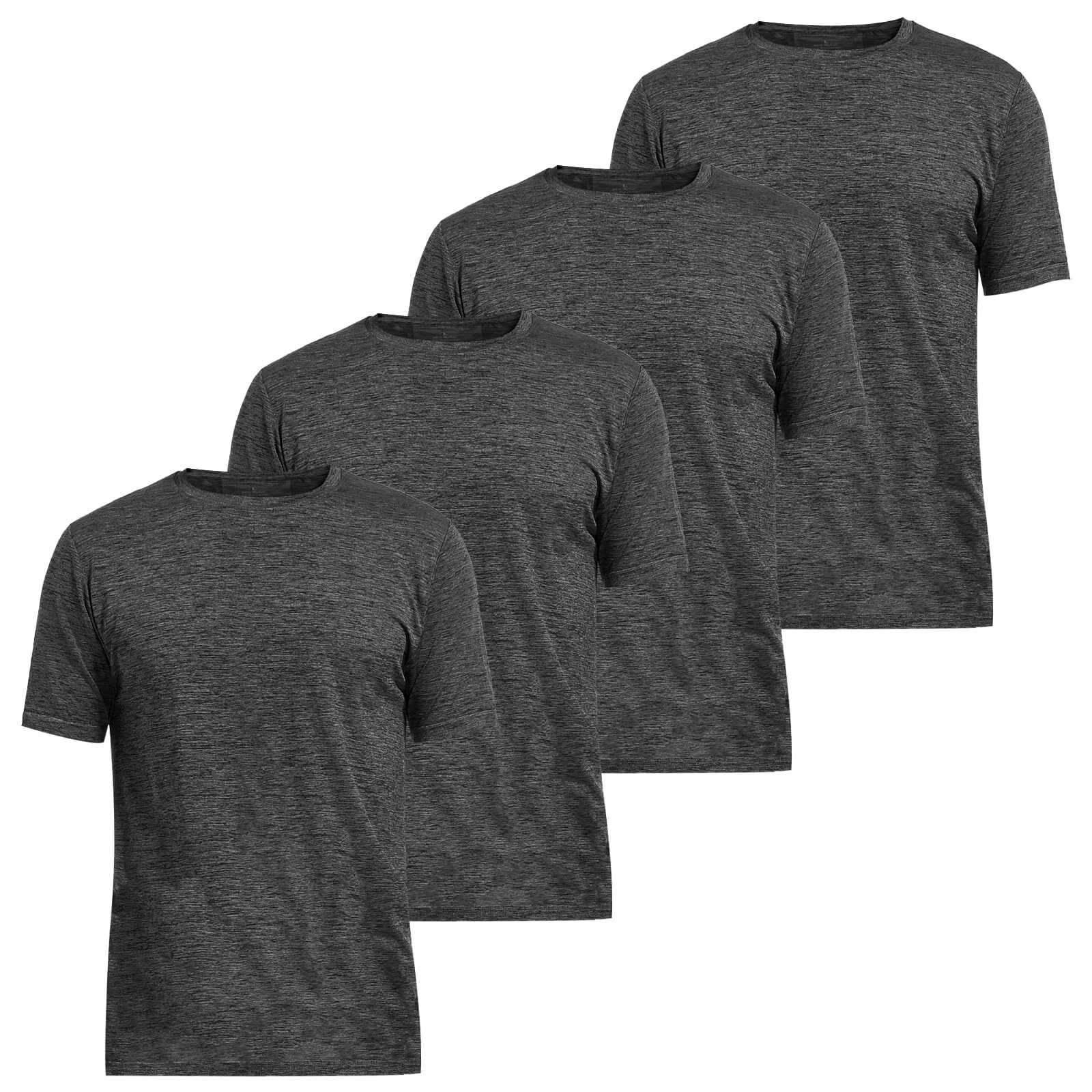 Photo 1 of +MD Men's Short Sleeve T-Shirts, Quick Dry Fit Shirts for Men Black,Athletic Workout Tee, Moisture Wicking, Medium