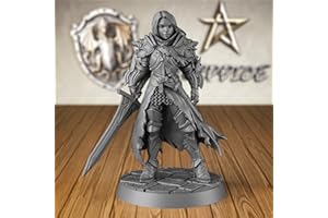 AUSPDICE Fighter 28mm DND Miniature, Lydia The Lioness Paladin for D&D and Board Games Female Figure Ideal for TTRPG Players