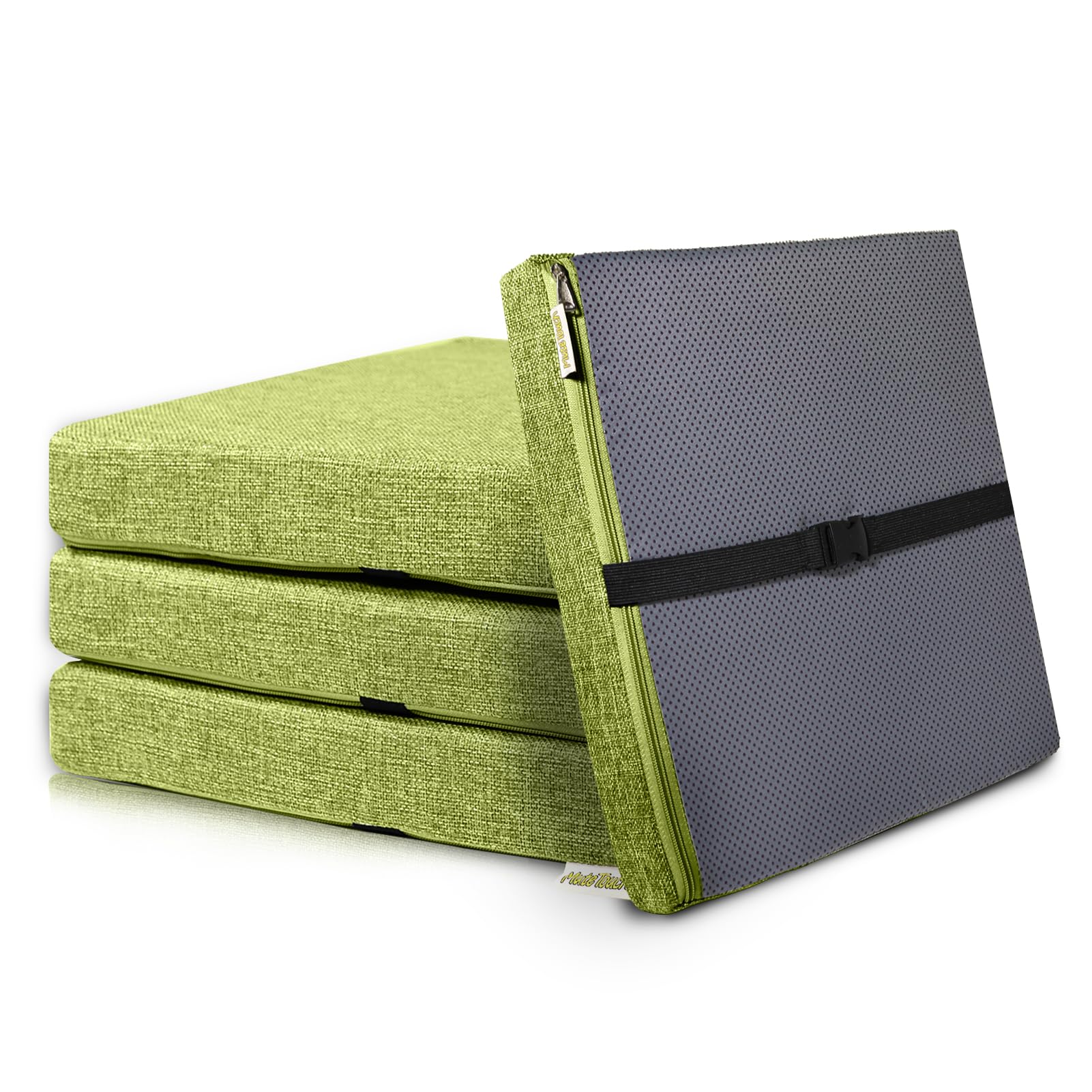 Photo 1 of M Mute Touch 4PCS Linen Soft Foam Seat Cushion | 15x14x2 Inches Bar Stool Cushions Square | Thickened Recliner Cushion | Chair Cushion with Removable Cover (Green)